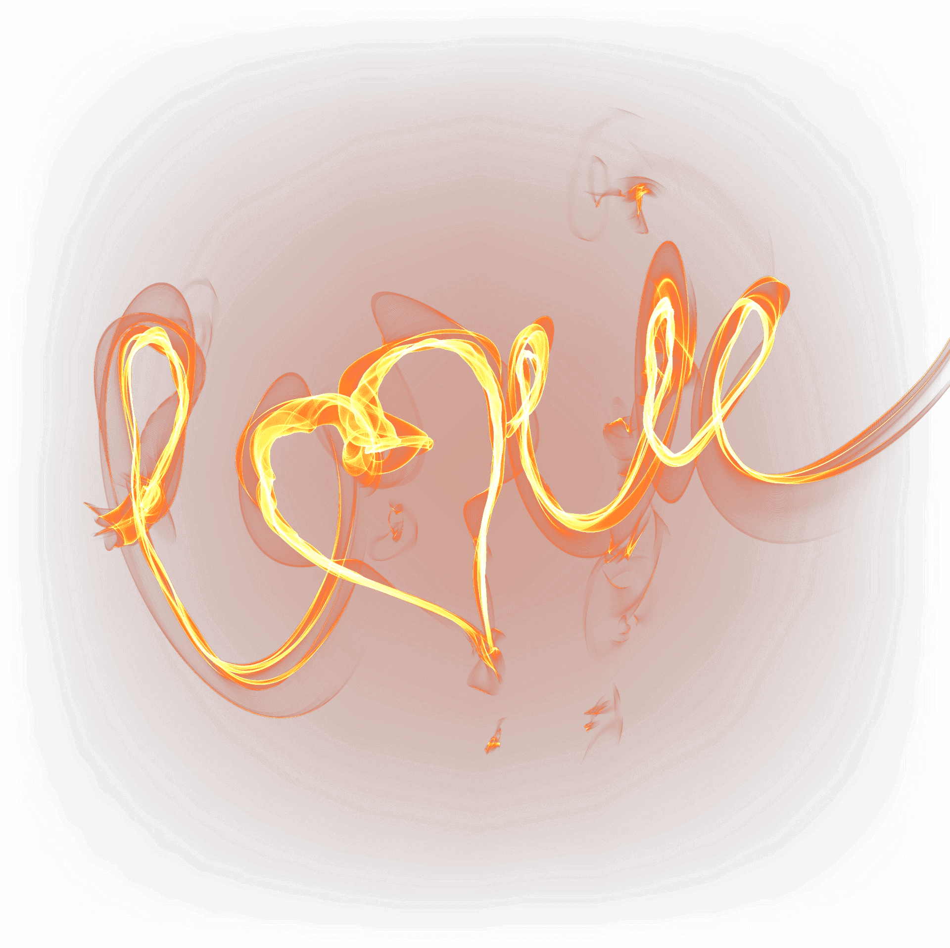 Fiery Love Calligraphy PNG