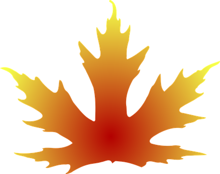 Fiery Maple Leaf Silhouette PNG