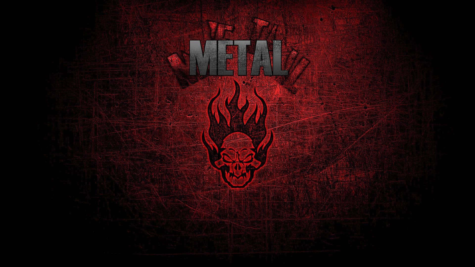 Fiery_ Metal_ Skull_ Background Wallpaper