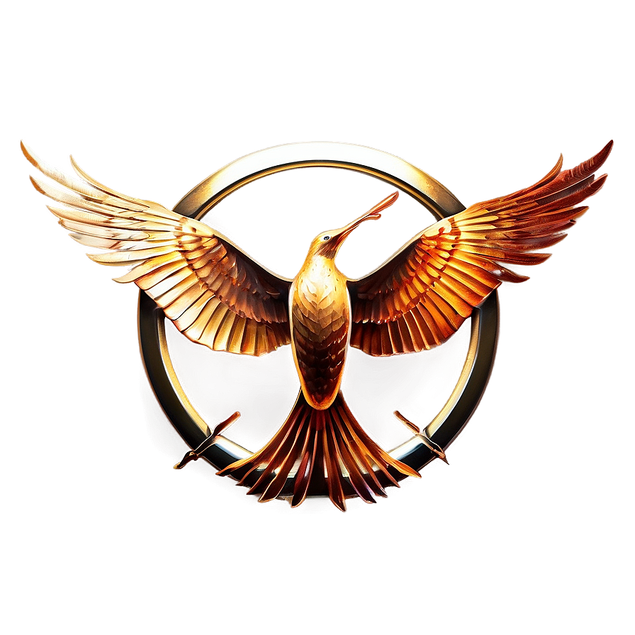 Fiery Mockingjay Emblem Png 06242024 PNG