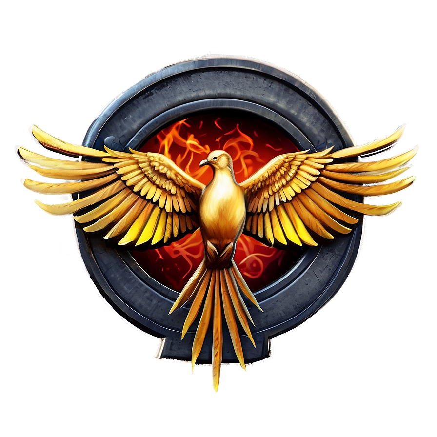 Fiery Mockingjay Emblem Png Yxl2 PNG