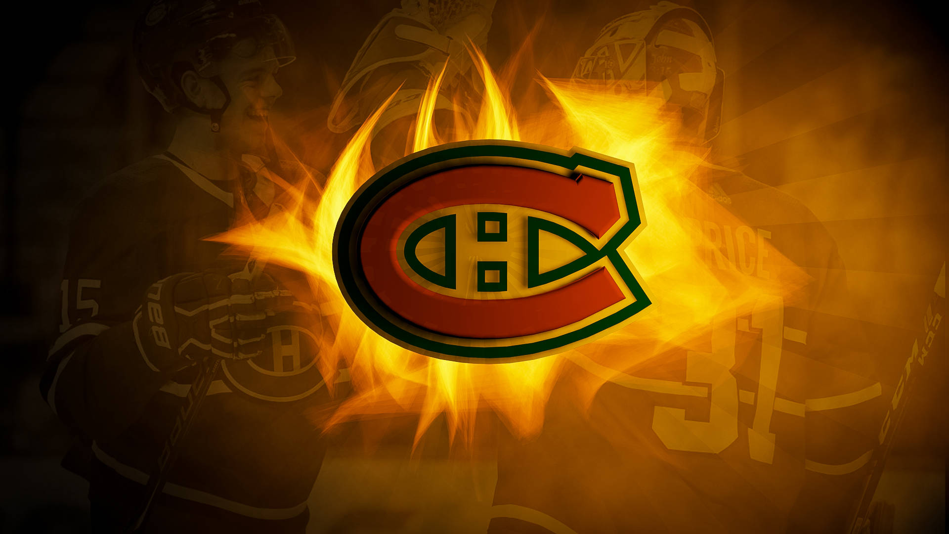 Fiery Montreal Canadiens Logo Sfondo