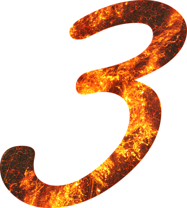 Fiery Number3 Graphic PNG