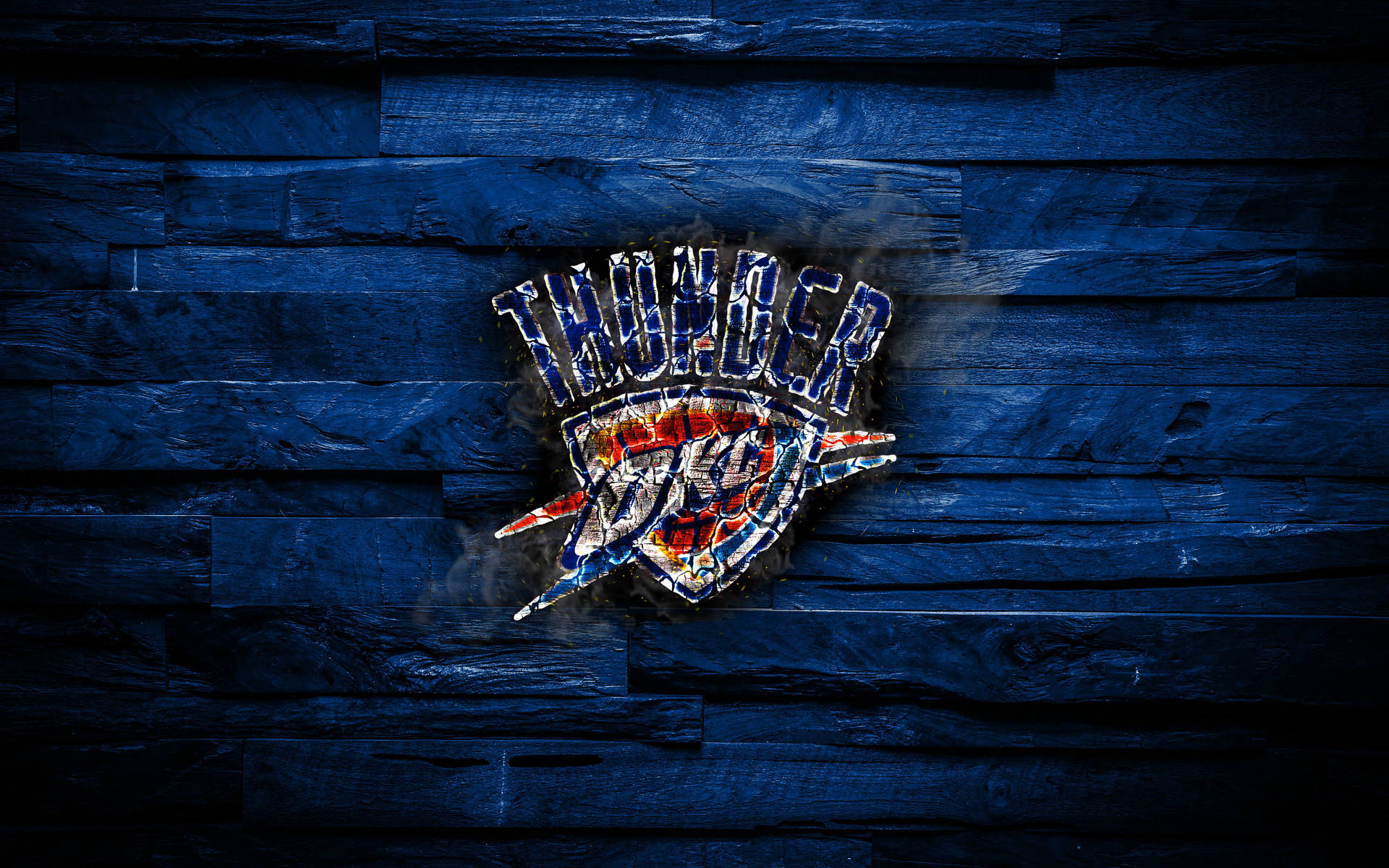 Fiery Oklahoma City Thunder Logo Wallpaper