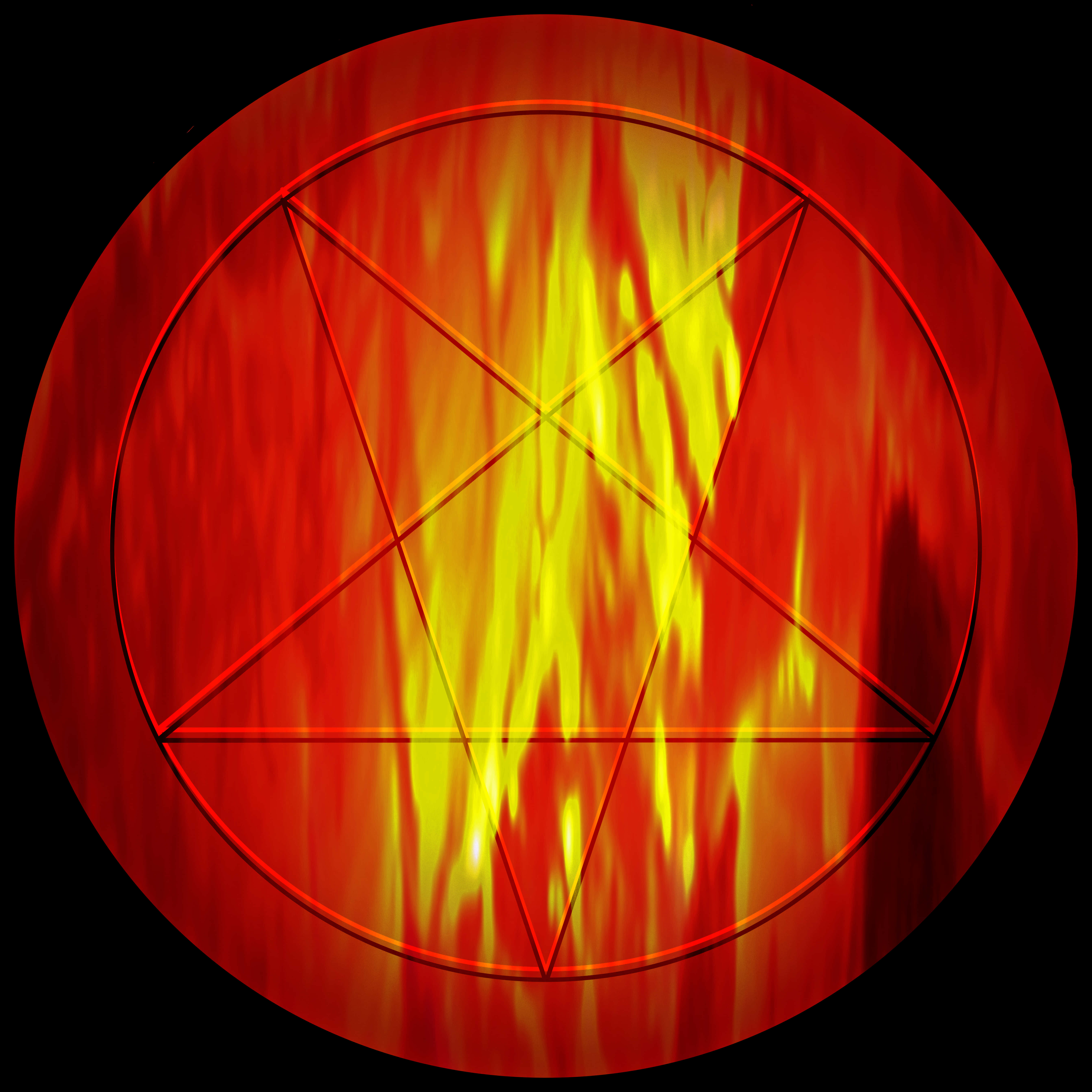 Fiery Pentagram Background PNG
