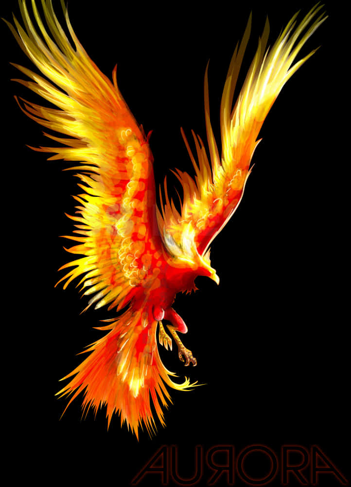 Fiery Phoenix Artwork PNG