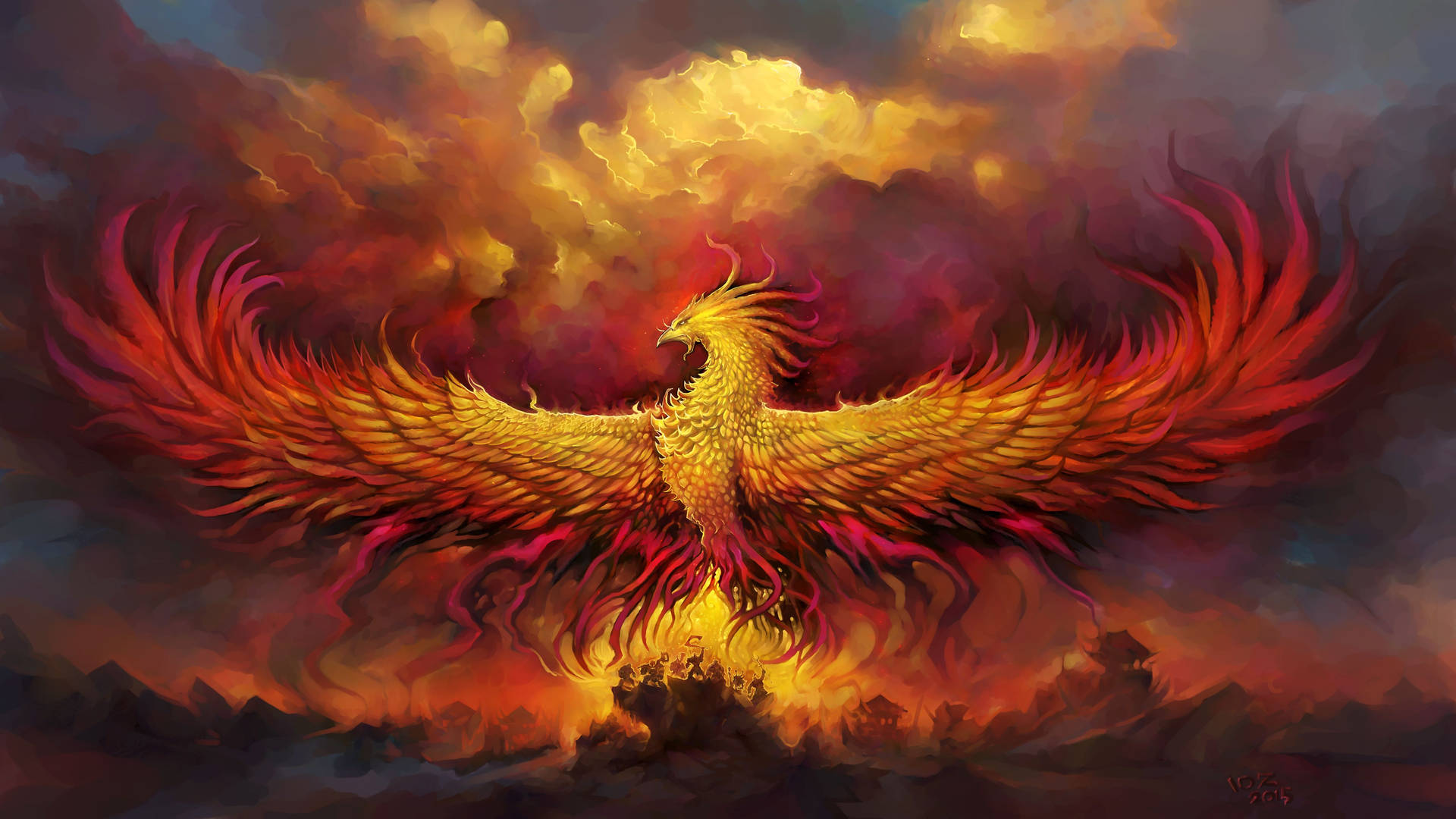 Fiery Phoenix Painting