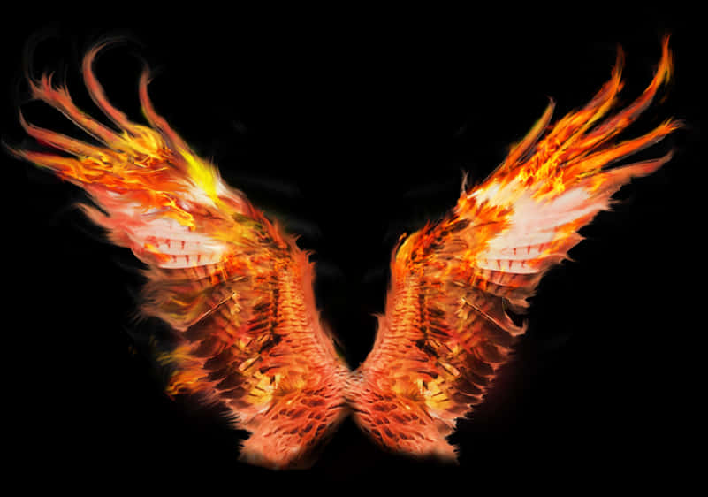 Fiery Phoenix Wings Artwork PNG