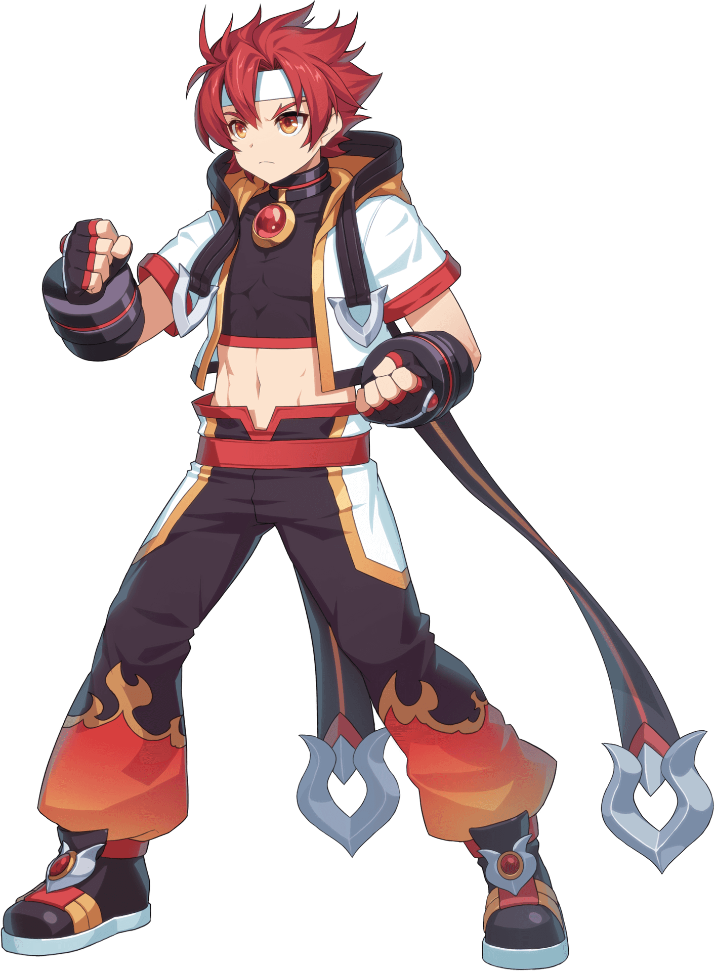 Fiery Red Anime Gamer Character PNG