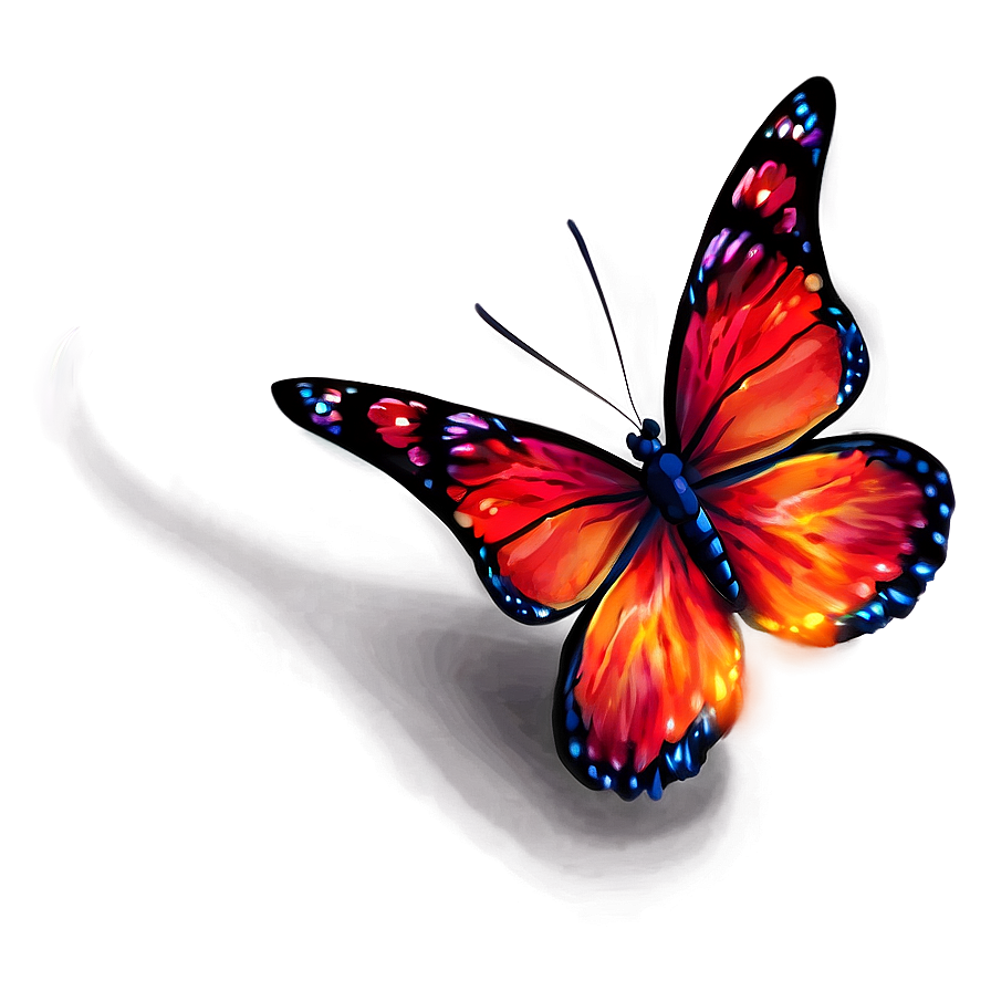 Fiery Red Butterfly Image Png Ooh82 PNG