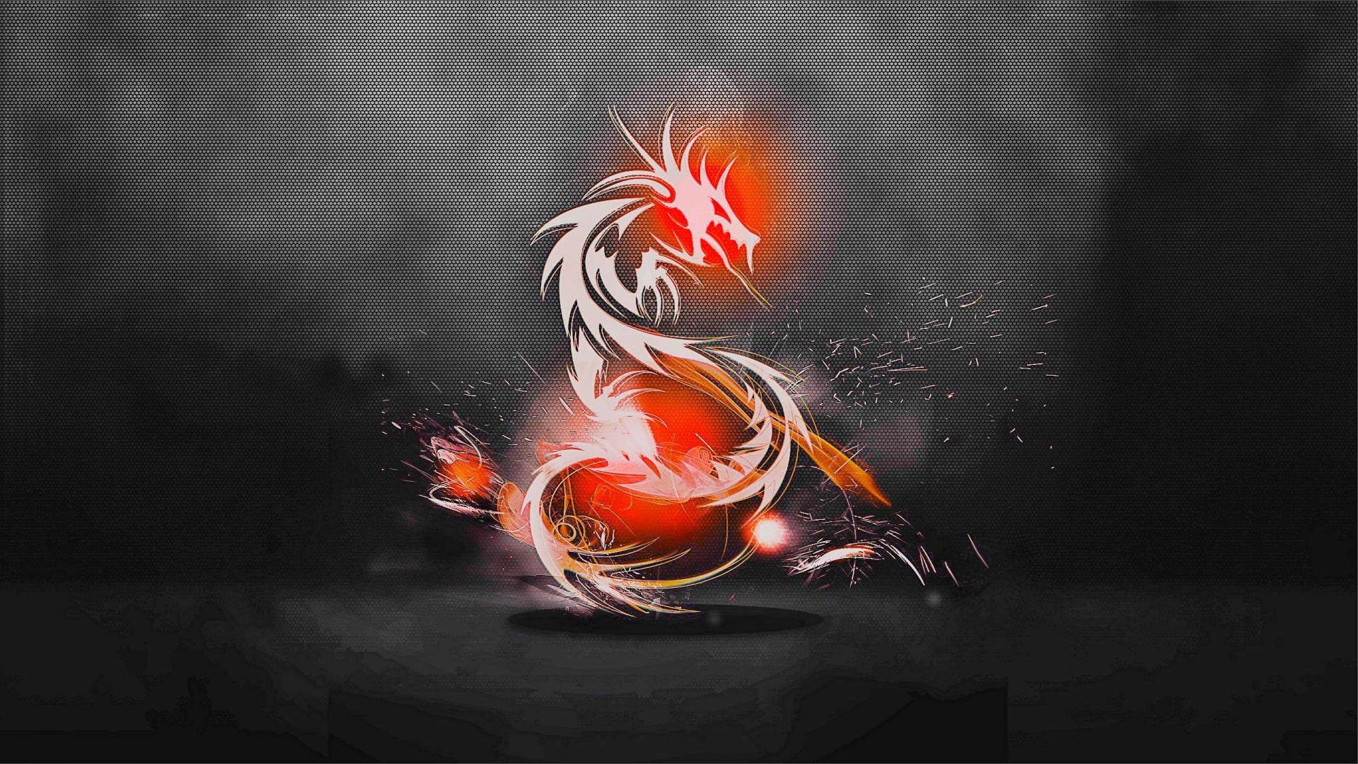 Fiery Red Light Dragon Wallpaper