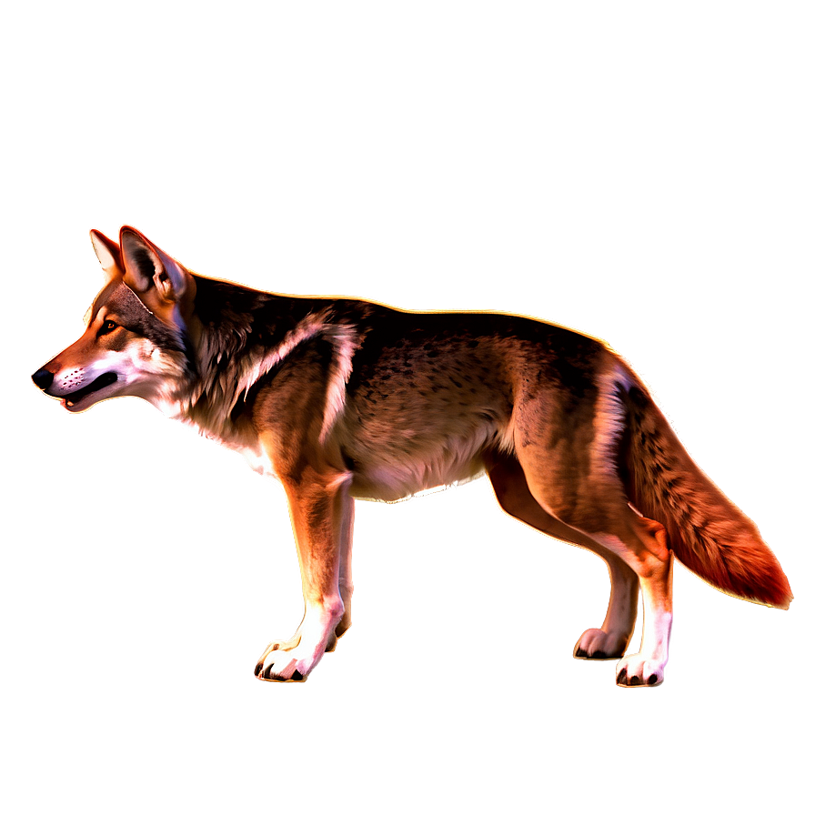 Fiery Red Wolf Art Png Cvq PNG