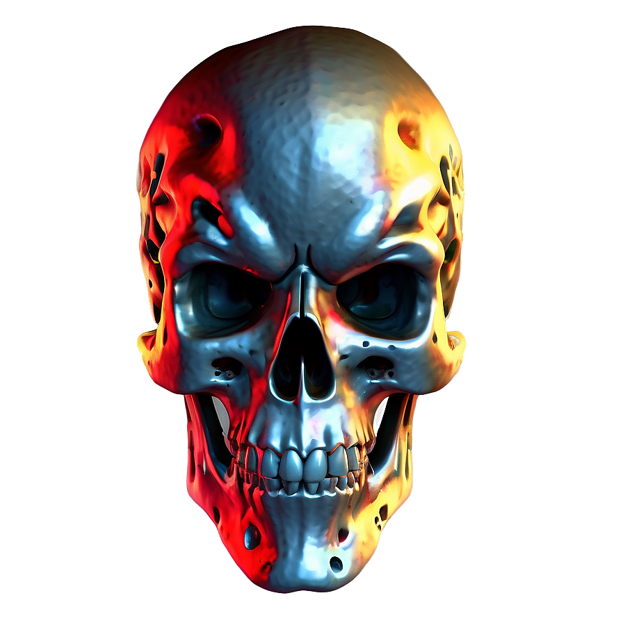 Fiery Skull Illustration Png C PNG