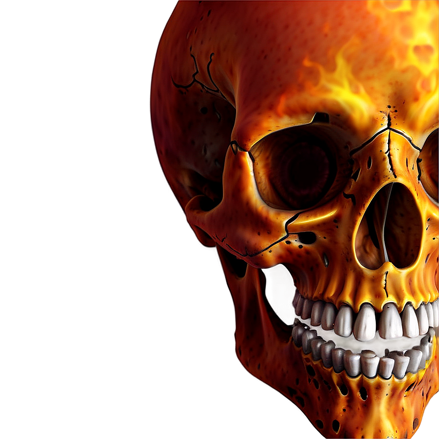 Fiery Skull Illustration Png D PNG