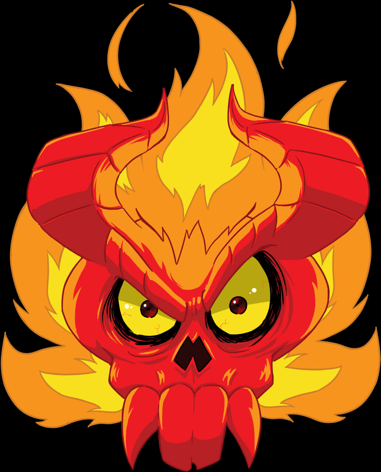 Fiery_ Skull_ Illustration PNG