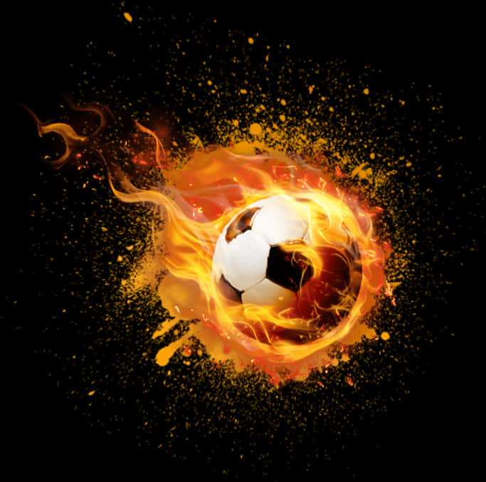 Fiery Soccer Ball Illustration PNG