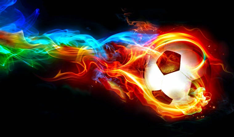 Fiery Soccer Ball Sports In 4k