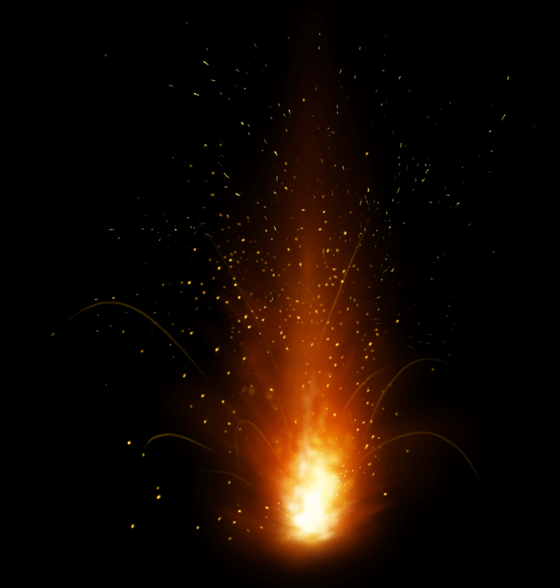 Fiery Spark Explosion PNG