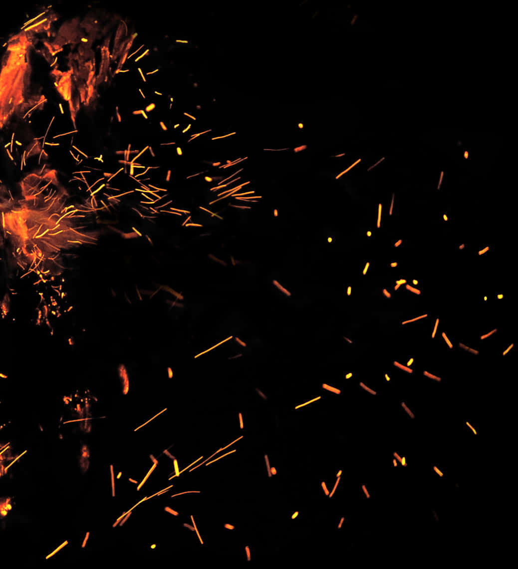 Fiery Sparksin Darkness PNG
