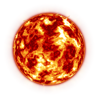 Fiery Sun Close Up PNG