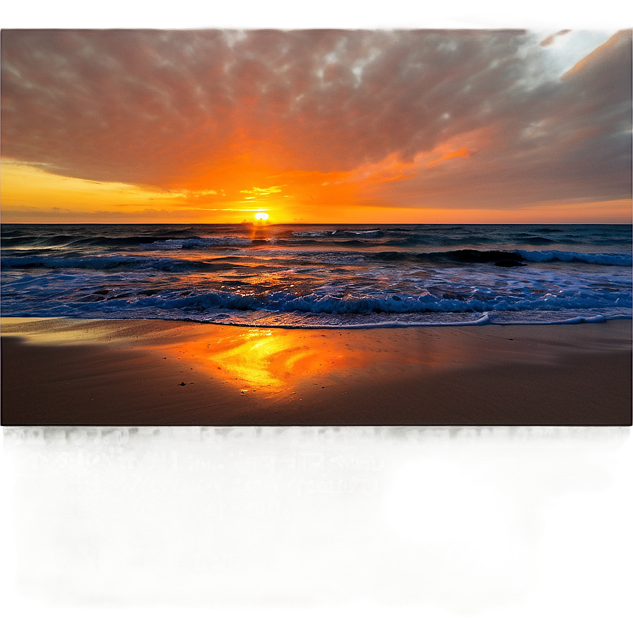 Fiery Sunset At The Beach Png Uqn73 PNG