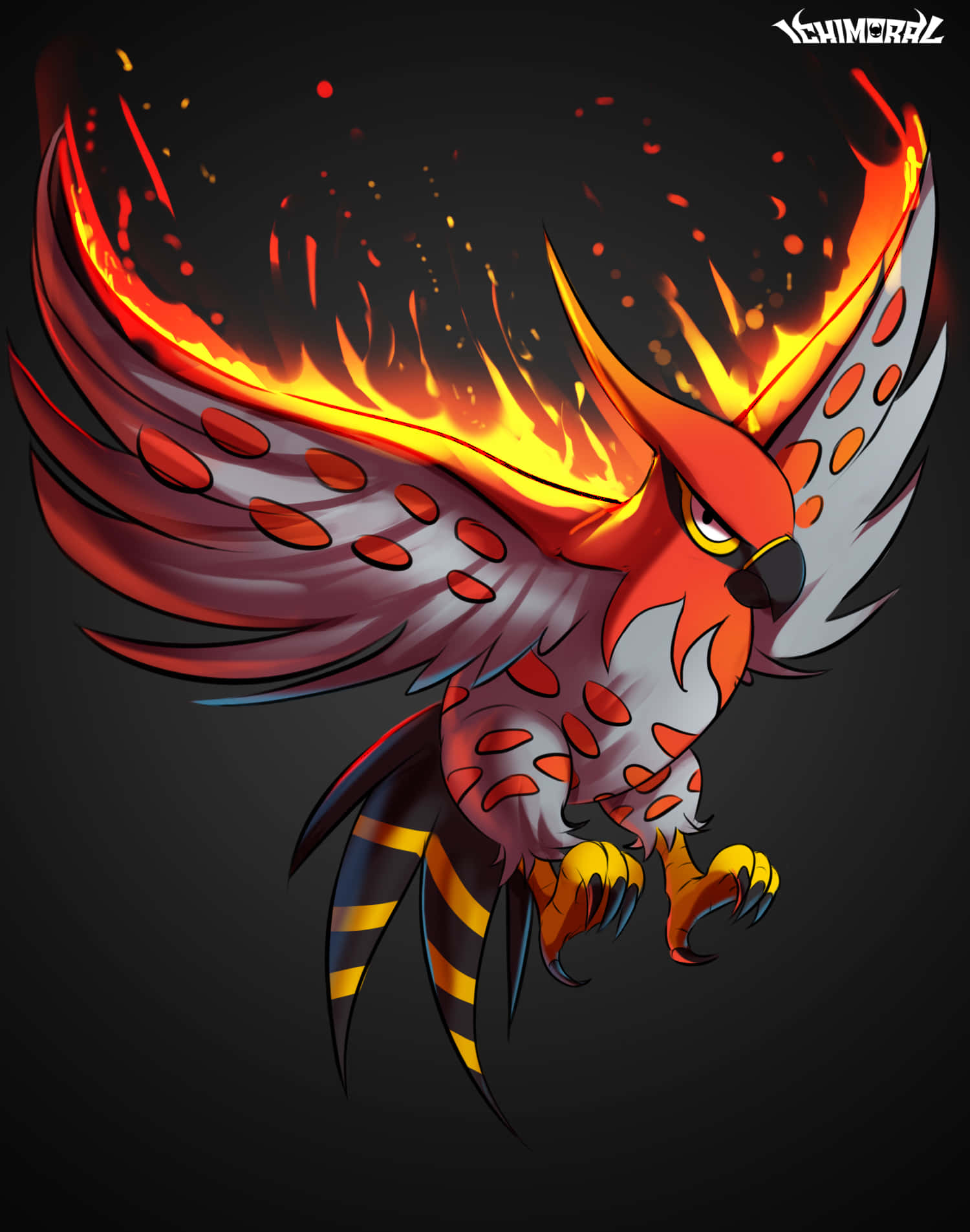 Fiery Talonflame Artwork Wallpaper