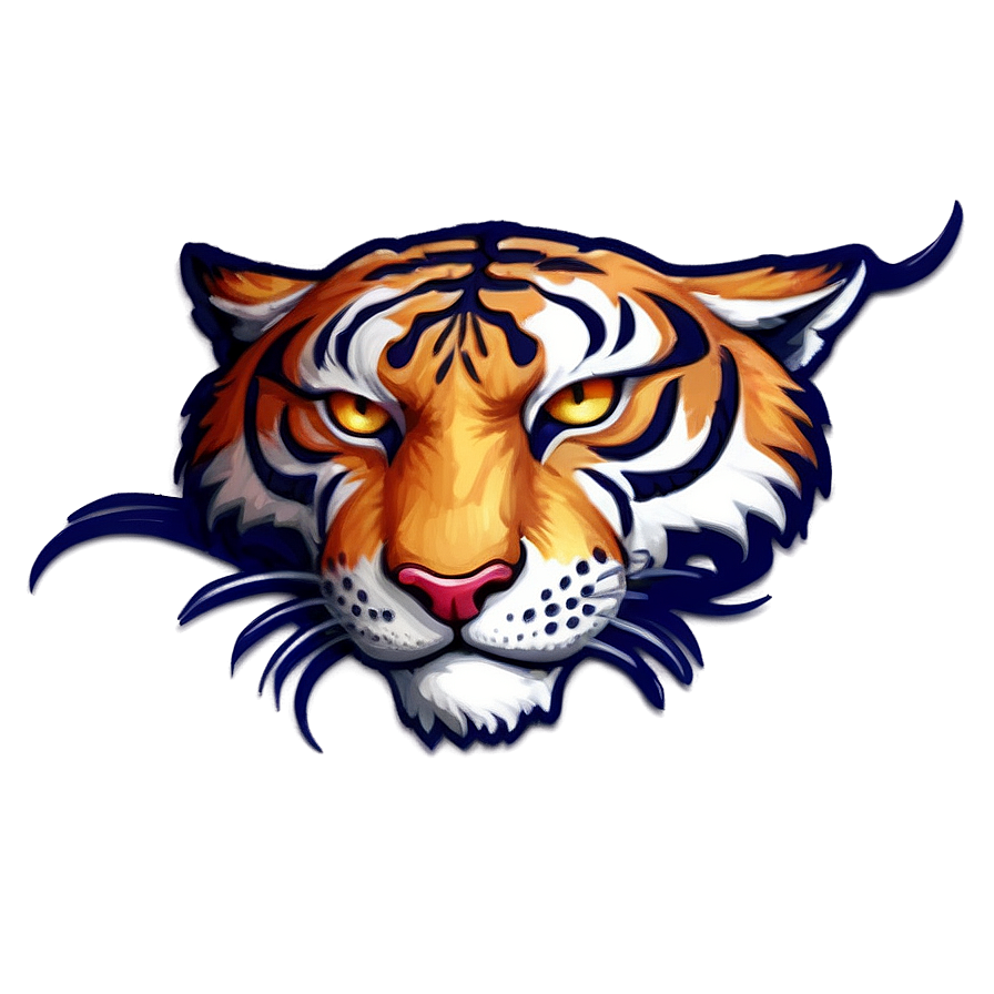 Fiery Tiger Face Emblem Png Rat12 PNG