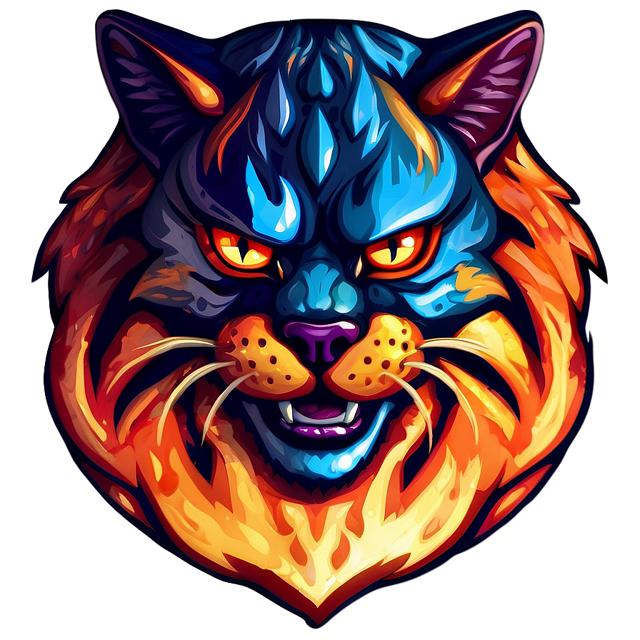 Fiery Wildcat Emblem Png Pnn PNG