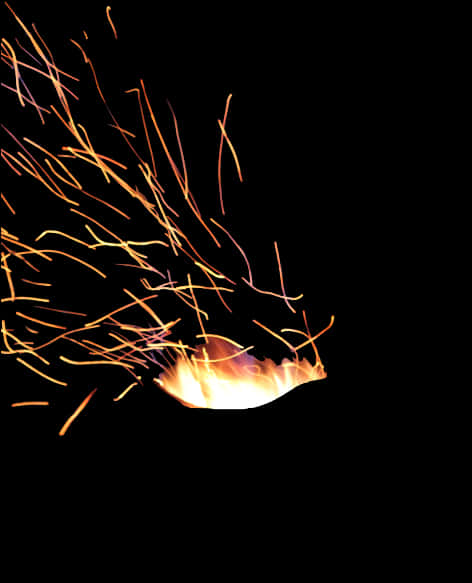 Fiery_ Sparks_ Ascending_ Night_ Sky.jpg PNG