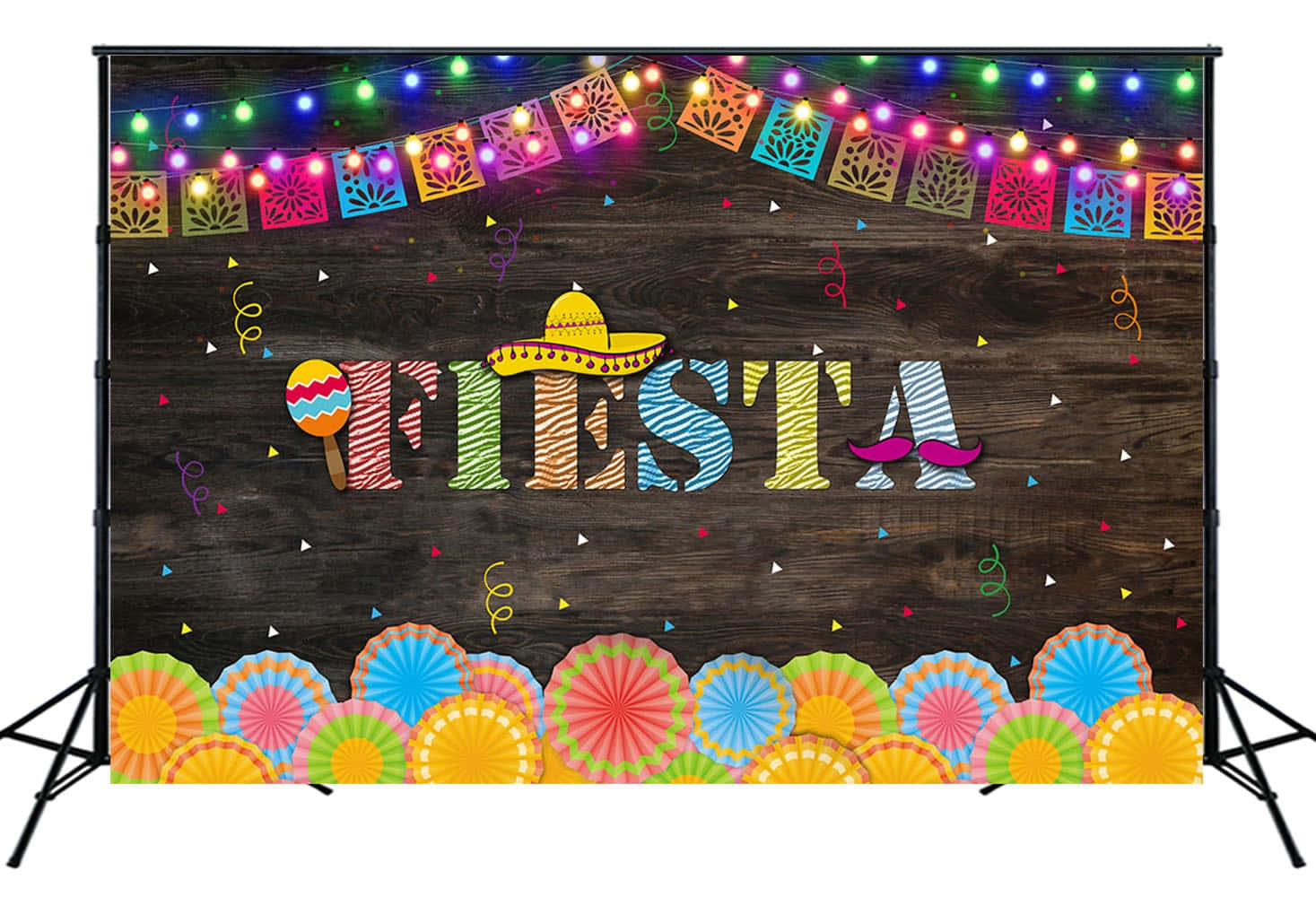 Fiesta ord farverig banner baggrund