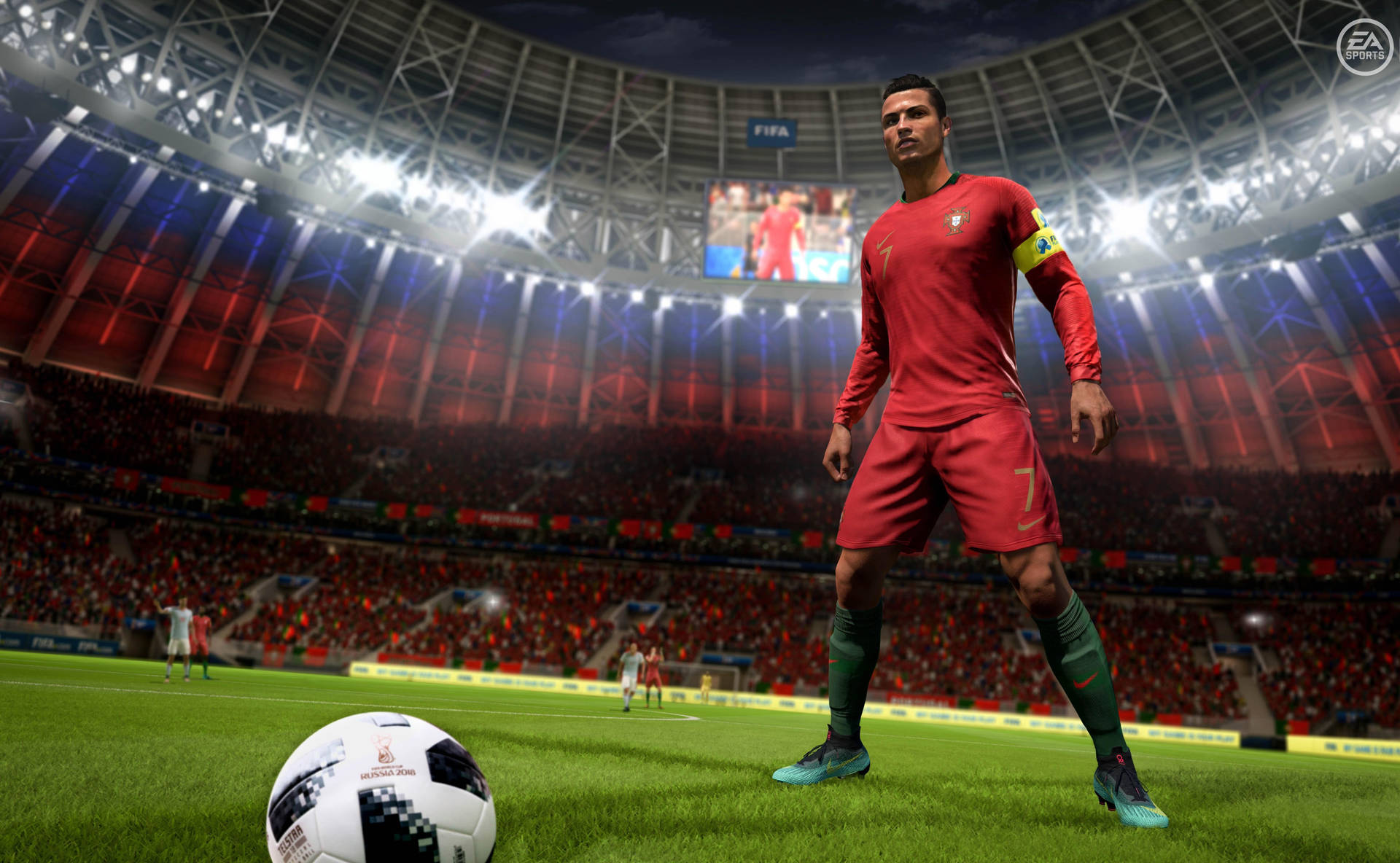 FIFA 21 fodboldspiller forbereder sig til at sparke fodbold Wallpaper