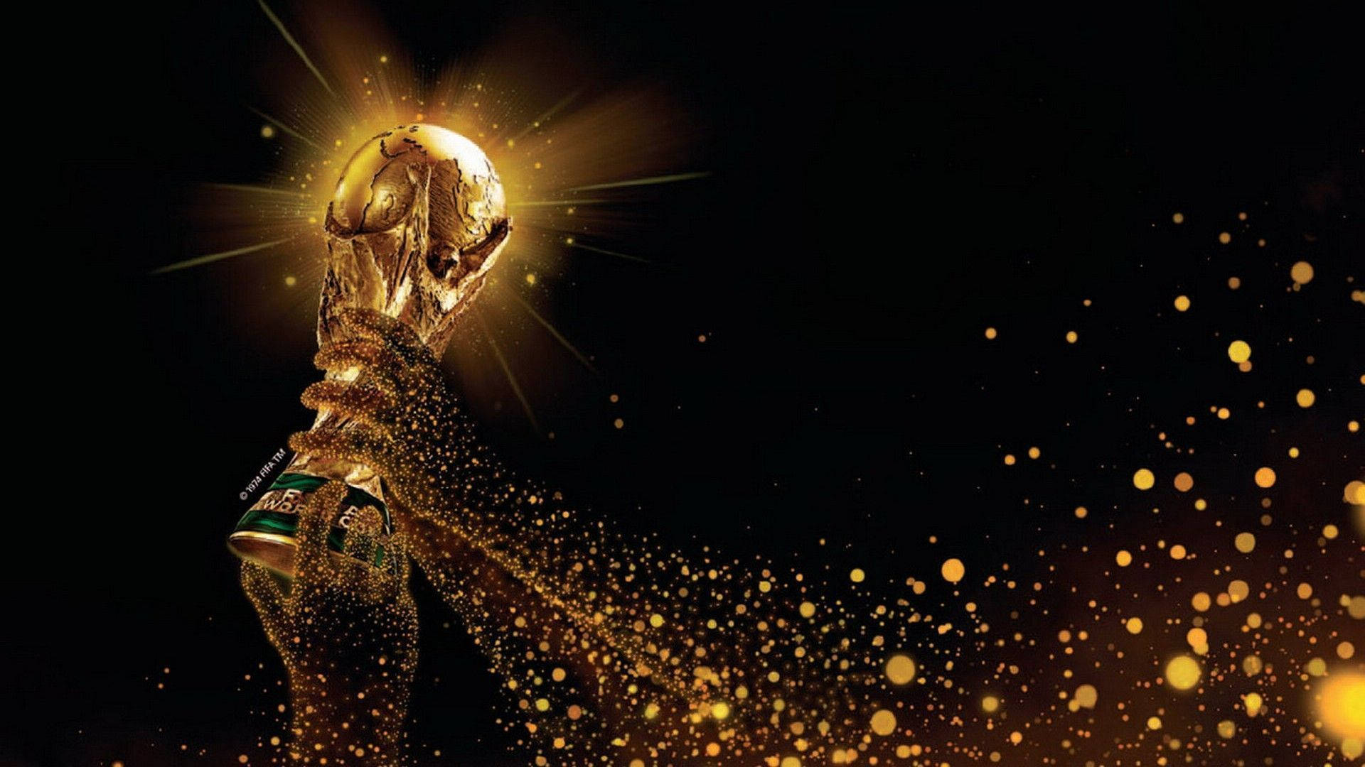 Fifa World Cup Glittery Gold Trophy Picture