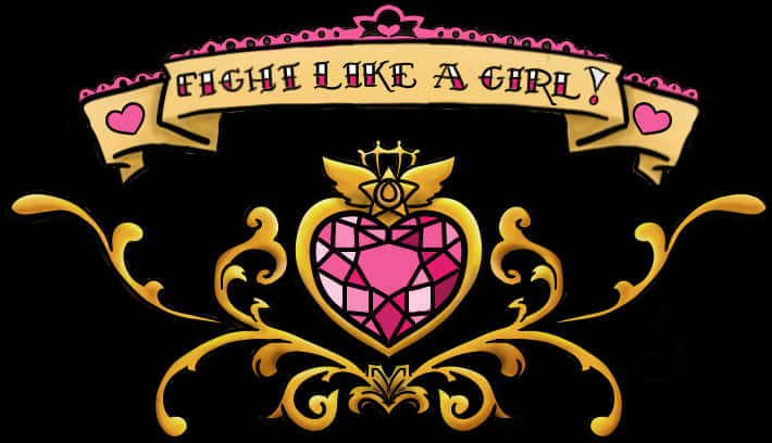Fight Like A Girl Banner Graphic PNG