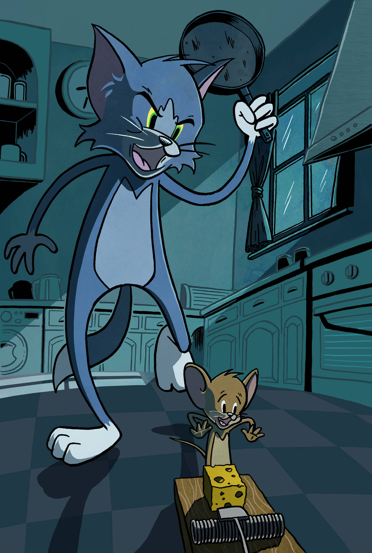 Fight Night Between Tom And Jerry Aesthetic Background