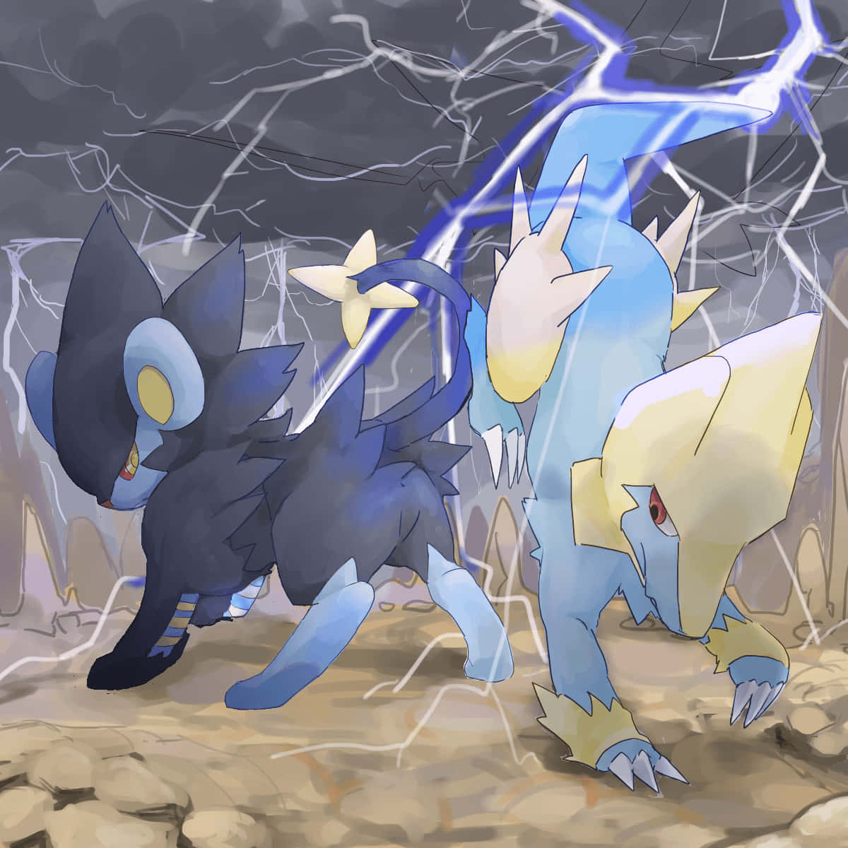 Fight Of Manectric Wallpaper