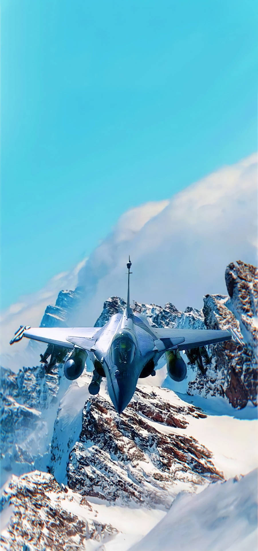 Fighter Jet Iphone Over The Snow Mountains