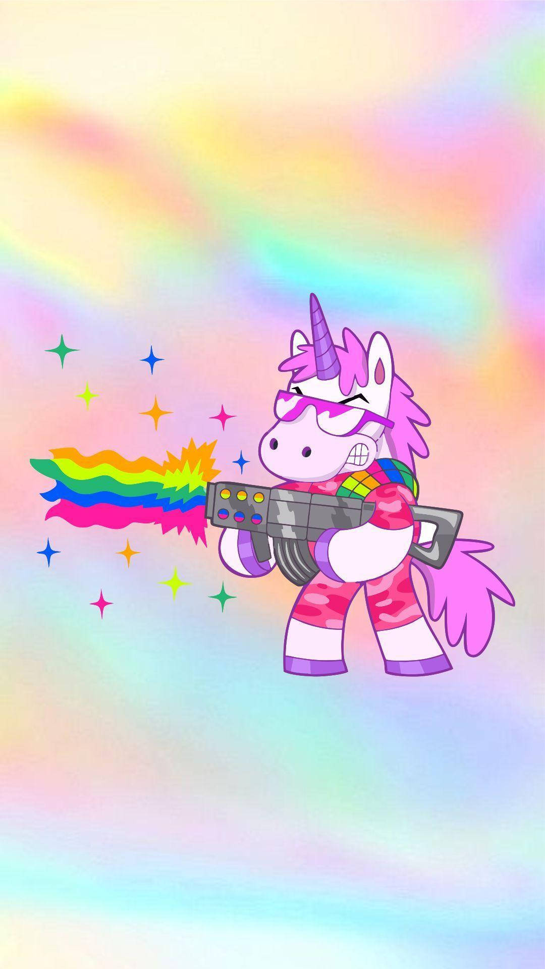 Fighter Rainbow Unicorn Wallpaper