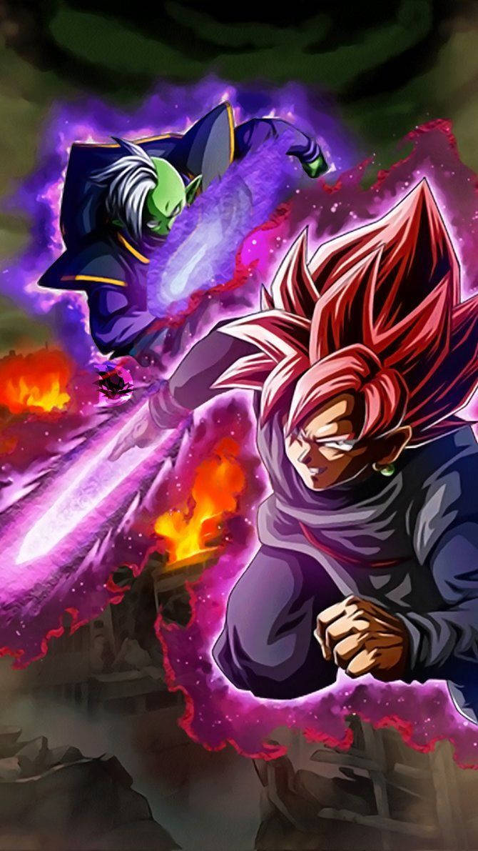 Fighting Goku Black Iphone Wallpaper