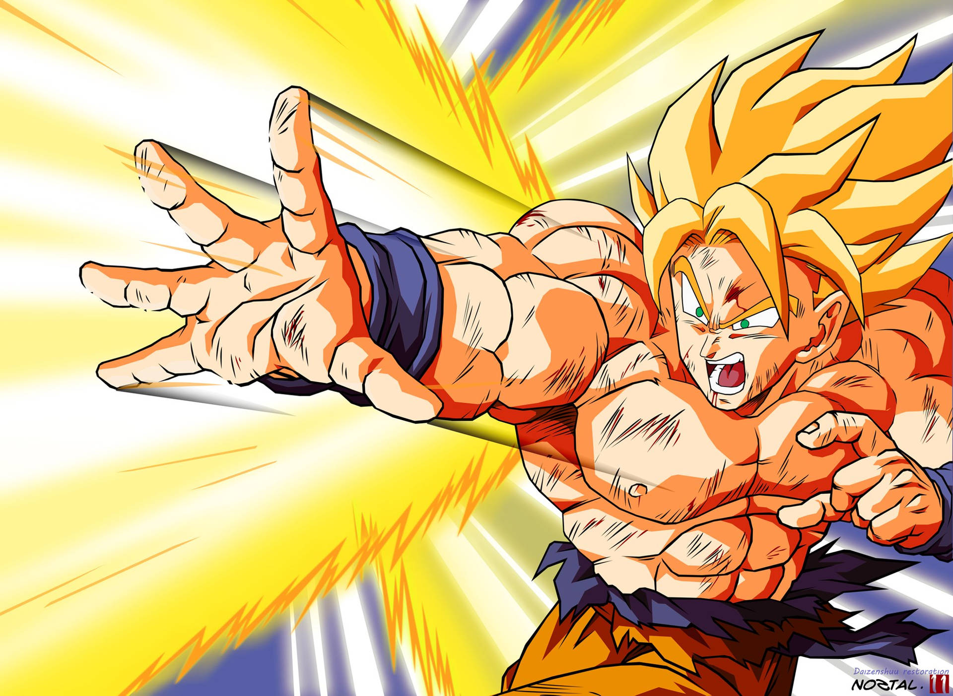 Slåss Mot Goku Super Saiyan Wallpaper