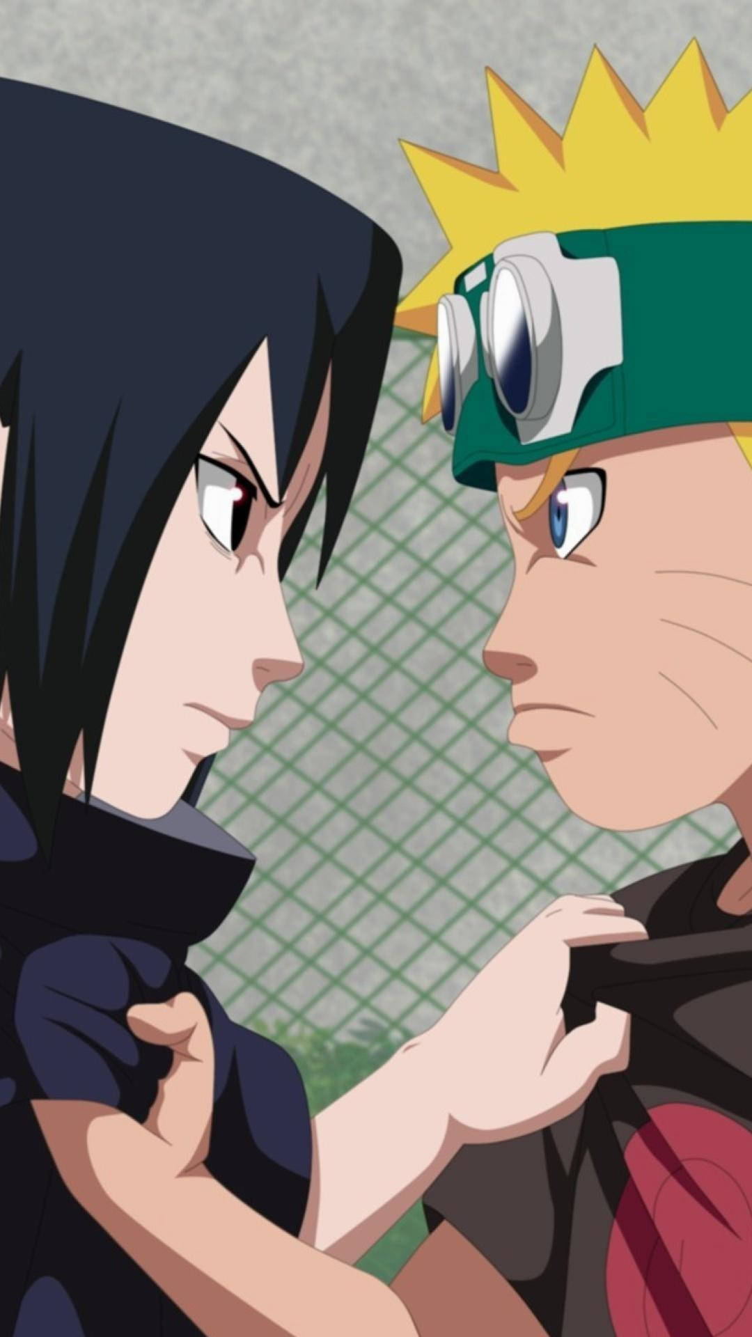 Fighting Naruto and Sasuke IPhone Wallpaper