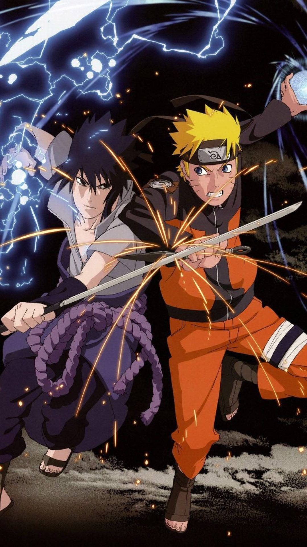 Fighting Ninjas Sasuke Naruto Iphone Background