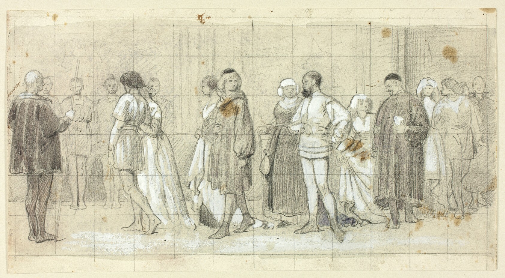 Figures in Procession Wallpaper