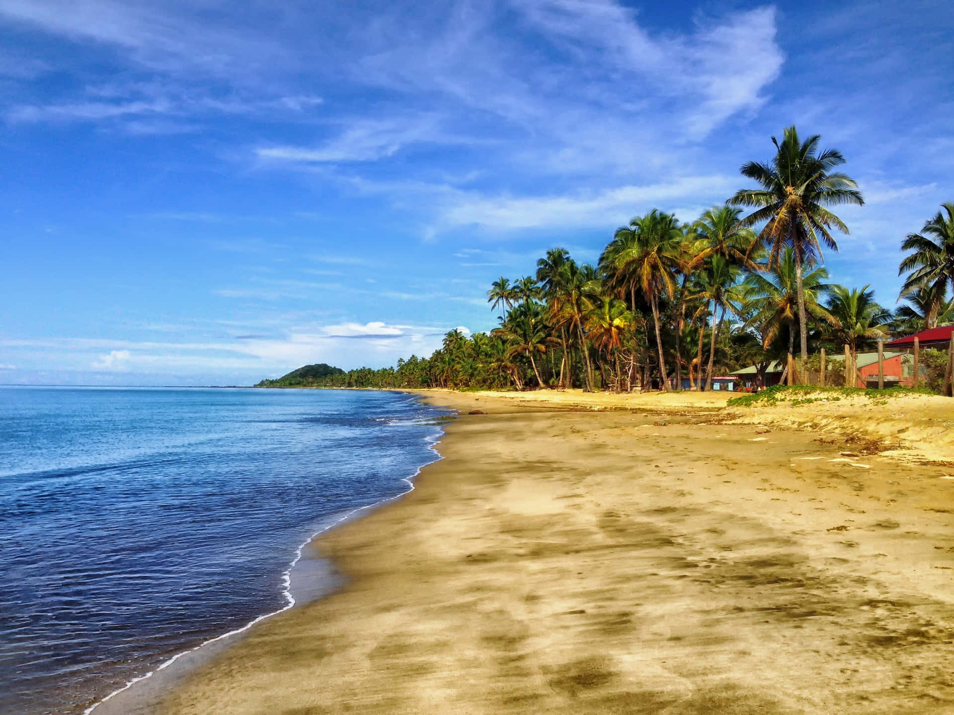 Serene Fiji Beach at Sunset Wallpaper