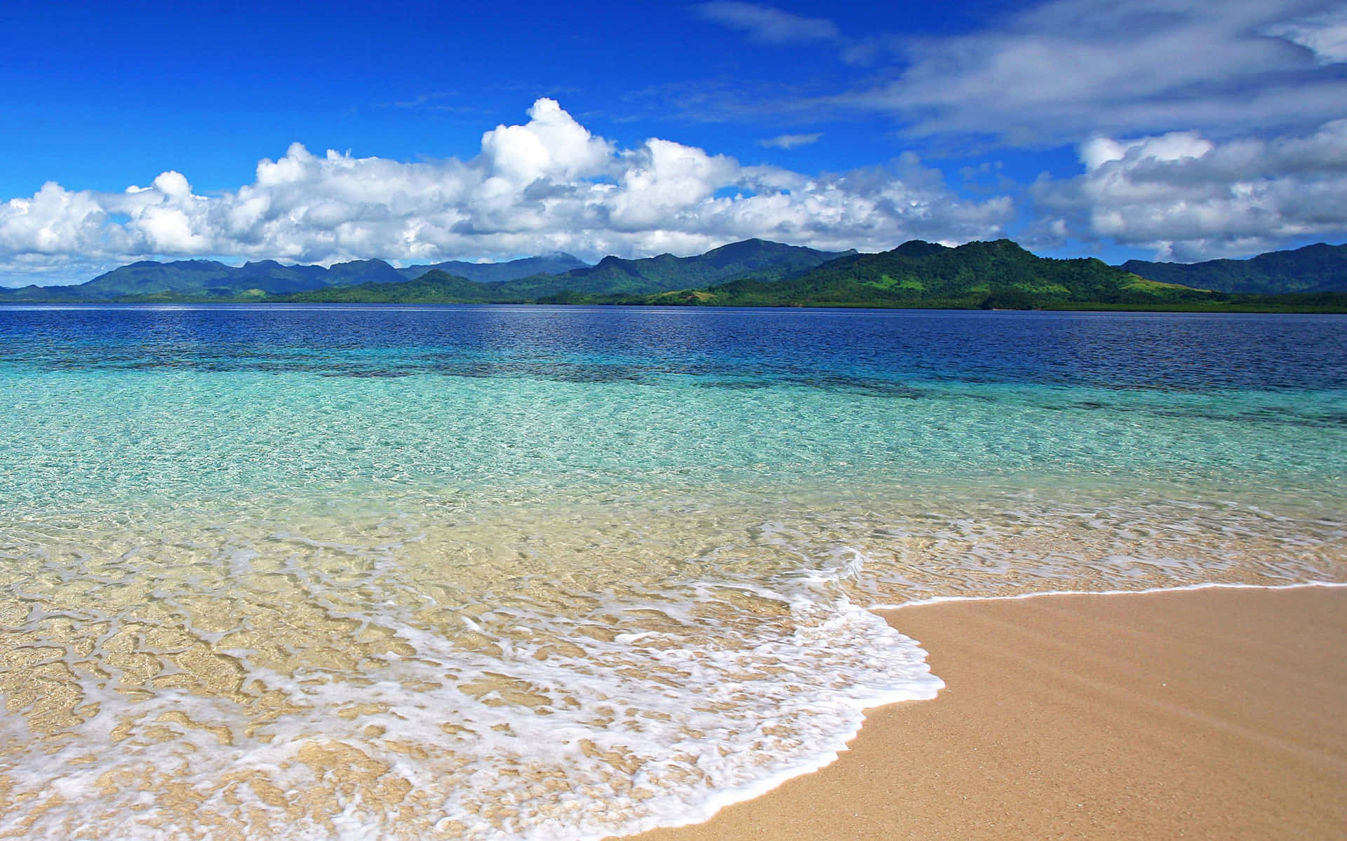 Serene Fiji Beach during Sunset Wallpaper