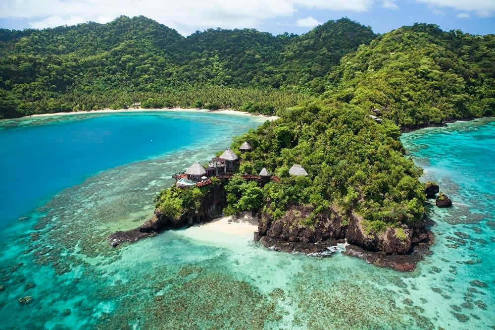 Incredibileimmagine Dell'isola Di Fiji Con Un Fantastico Resort