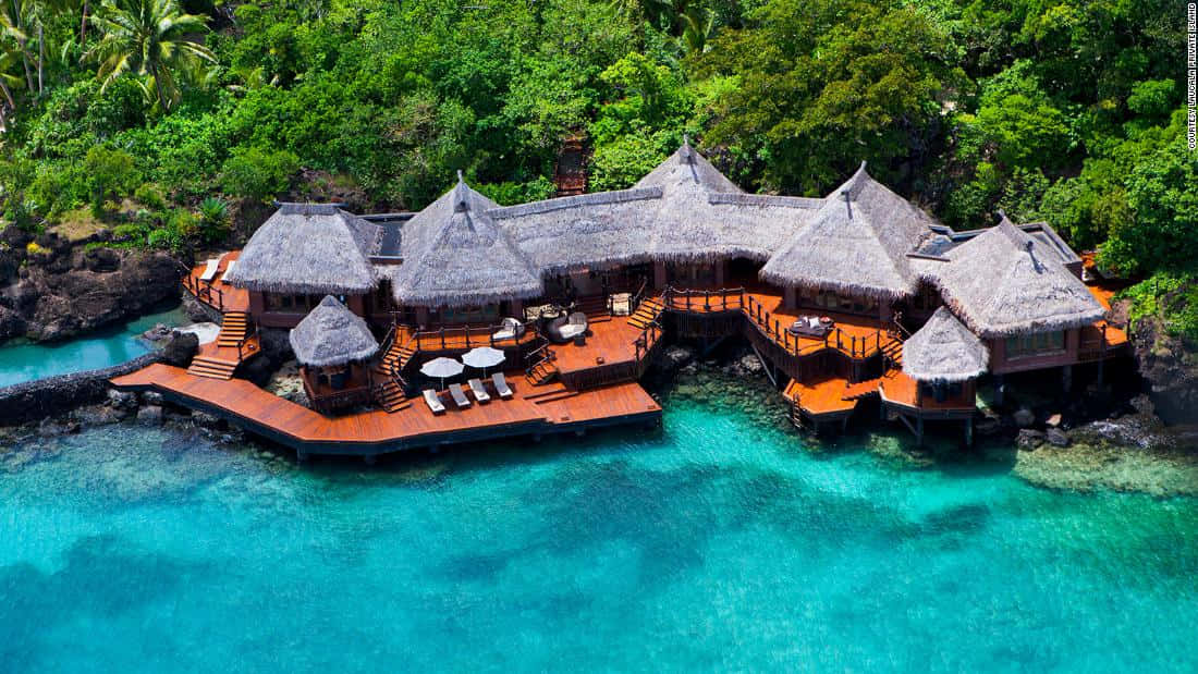 Immaginedi Una Stanza Fresca Sulla Spiaggia Dell'isola Di Fiji