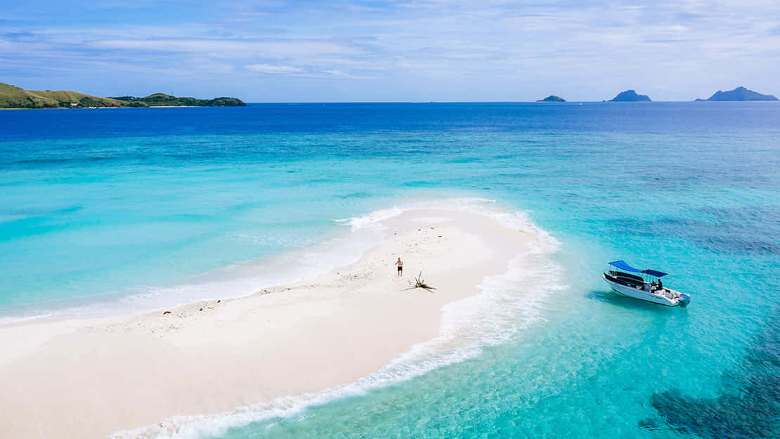 Immaginedelle Isole Fiji Con Sabbia Bianca
