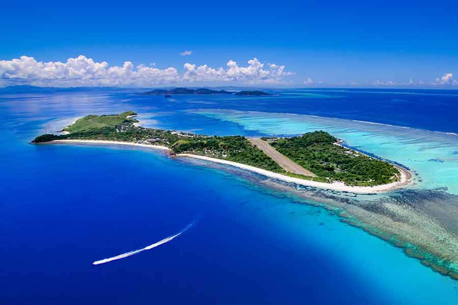 Blauegewässer Fiji Insel Bild