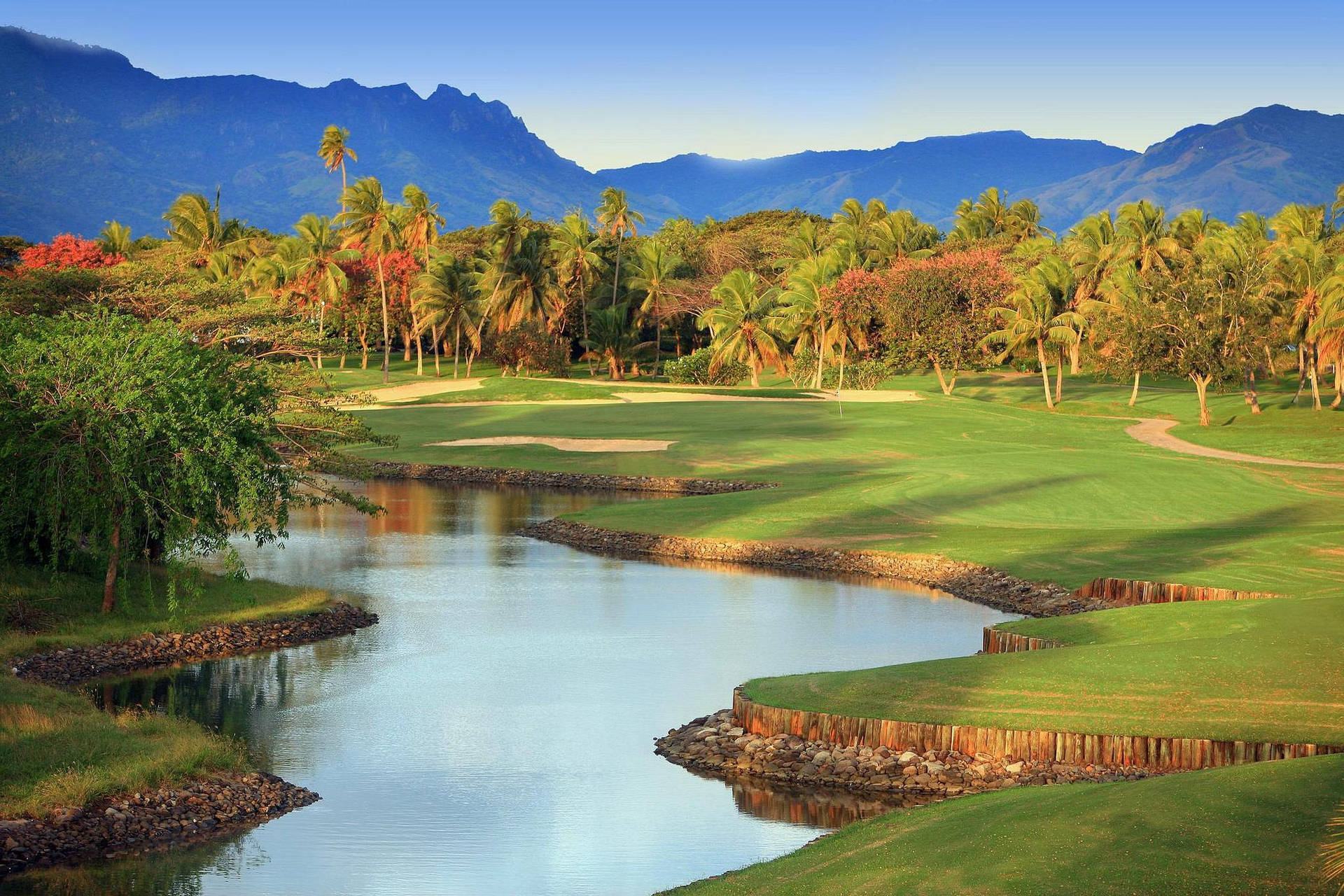 Fiji Denarau Golf Club leverer det mest smukke tapet. Wallpaper