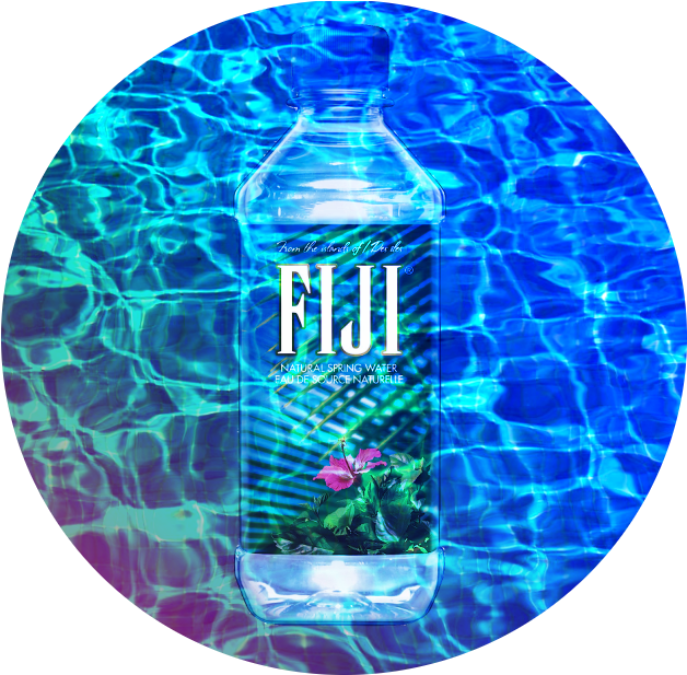 Fiji Water Bottle Underwater Effect PNG